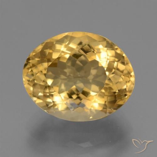6.89ct 자연스러운 브라이트 골드 황수정, 타원형, VVS