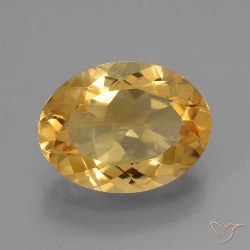 4.90ct 자연스러운 미디엄 다크 골든 황수정, 타원형, VVS