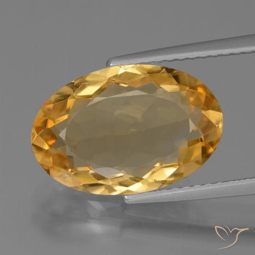 4.72ct 자연스러운 오렌지-골드 황수정, 타원형, VVS