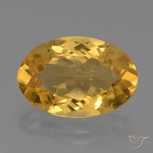 6.22ct 자연스러운 딥 골든 오렌지 황수정, 타원형, VVS