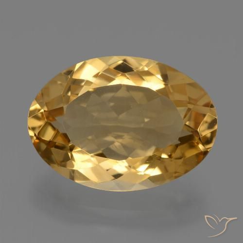 6.08ct 자연스러운 딥 골든 오렌지 황수정, 타원형, VVS
