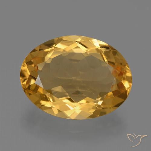 4.93ct 자연스러운 딥 골든 오렌지 황수정, 타원형, VVS