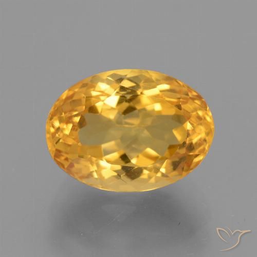 3.98ct 자연스러운 미디엄 골든 황수정, 타원형, VVS