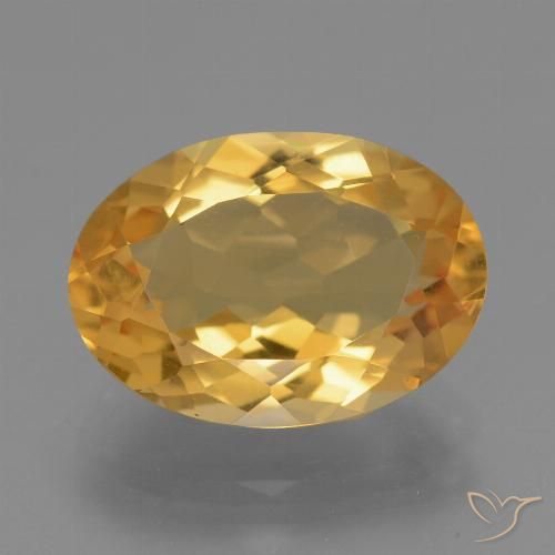 4.44ct 자연스러운 딥 골든 오렌지 황수정, 타원형, VS
