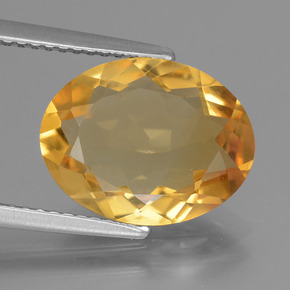 3.98캐럿 천연 미디엄 라이트 오렌지 골드 시트린, 타원형 컷, 13.2×10.2 mm, VVS