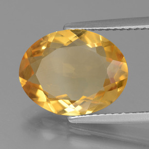 3.98캐럿 천연 미디엄 라이트 오렌지 골드 시트린, 타원형 컷, 13.2×10.2 mm, VVS