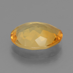 3.98캐럿 천연 미디엄 라이트 오렌지 골드 시트린, 타원형 컷, 13.2×10.2 mm, VVS