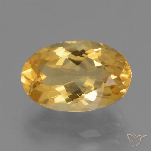 4.08ct 자연스러운 미디엄 골드 황수정, 타원형, VVS-VS