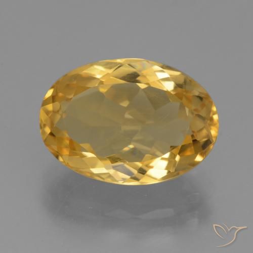 4.09ct 자연스러운 미디엄 다크 골든 황수정, 타원형, VVS