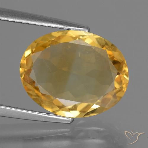 3.75ct 자연스러운 브라이트 골드 황수정, 타원형, VVS