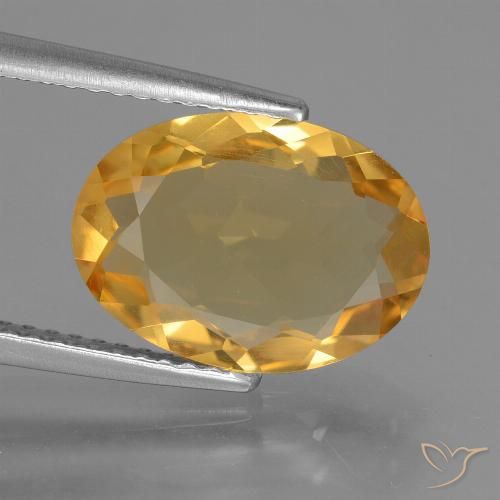 3.20ct 자연스러운 골든 오렌지 황수정, 타원형, VVS