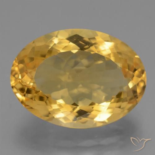 12.44ct 자연스러운 브라이트 골드 황수정, 타원형, VVS-VS