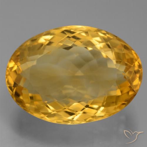 12.93ct 자연스러운 딥 골든 오렌지 황수정, 타원형, VVS-VS