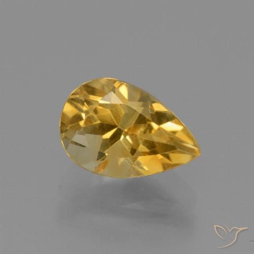 1.27ct 자연스러운 골든 오렌지 황수정, 배 모양, VVS