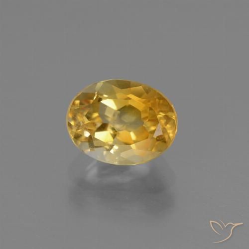 1.33캐럿 천연 오렌지-골드 시트린, 타원형 컷, 8.1×6.1 mm, VS