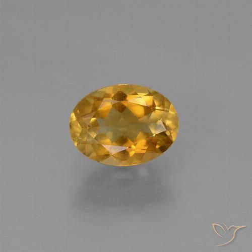 1.05캐럿 천연 오렌지-골드 시트린, 타원형 컷, 7.8×5.8 mm, VS