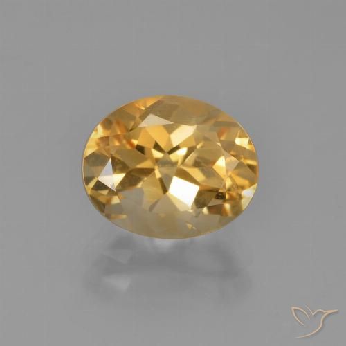 2.54캐럿 천연 라이트 오렌지-골드 시트린, 타원형 컷, 9.9×8.1 mm, VVS