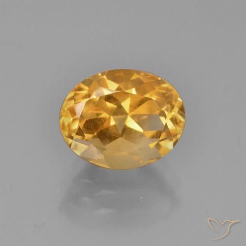 2.85ct 자연스러운 오렌지-골드 황수정, 타원형, VVS-VS