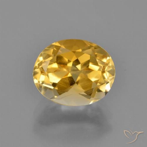 2.68ct 자연스러운 미디엄 다크 골든 황수정, 타원형, VVS