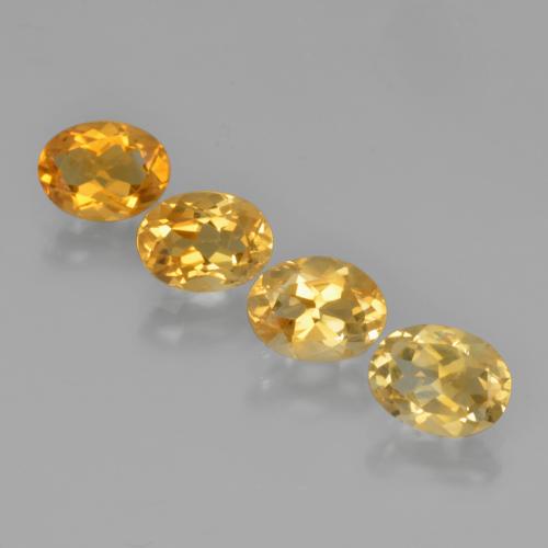 4.14캐럿 천연 딥 골든 오렌지 시트린 보석, 타원형 컷, 7.7×5.9 mm, VS
