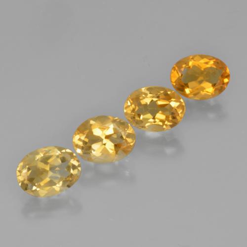 4.14캐럿 천연 딥 골든 오렌지 시트린 보석, 타원형 컷, 7.7×5.9 mm, VS