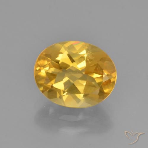 2.41ct 자연스러운 미디엄 골든 황수정, 타원형, VVS