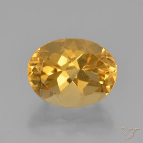2.60캐럿 천연 딥 골든 오렌지 시트린, 타원형 컷, 10.2×7.9 mm, VVS