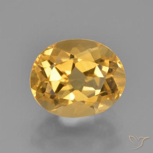 2.45ct 자연스러운 딥 골든 오렌지 황수정, 타원형, VS