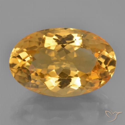 9.75캐럿 천연 딥 오렌지-골드 시트린, 타원형 컷, 17.4×11.2 mm, VVS