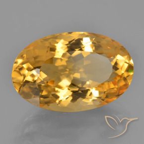 9.75캐럿 천연 딥 오렌지-골드 시트린, 타원형 컷, 17.4×11.2 mm, VVS