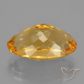 9.75캐럿 천연 딥 오렌지-골드 시트린, 타원형 컷, 17.4×11.2 mm, VVS