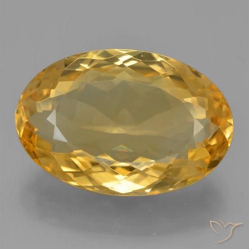 9.54ct 자연스러운 미디엄 다크 골든 황수정, 타원형, VVS