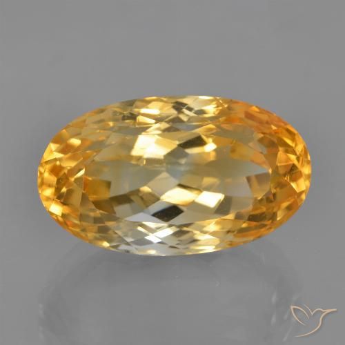 9.18ct 자연스러운 딥 오렌지-골드 황수정, 타원형, VVS