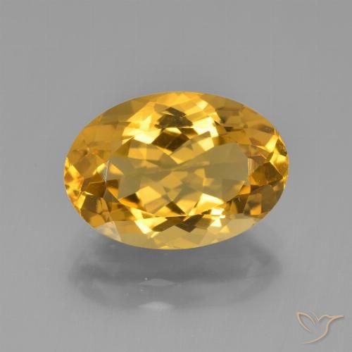 4.58ct 자연스러운 골든 오렌지 황수정, 타원형, VVS