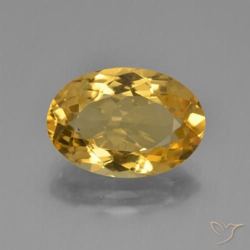 4.34ct 자연스러운 골든 오렌지 황수정, 타원형, VVS
