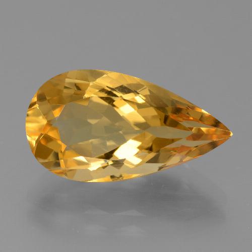 7.46캐럿 천연 다크 골든 시트린, 배 모양, 18.7×10.1 mm, VVS
