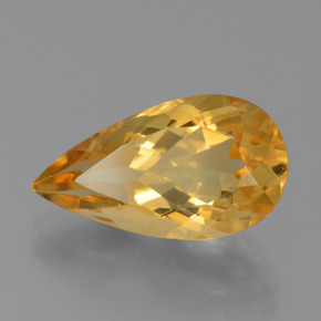 7.46캐럿 천연 다크 골든 시트린, 배 모양, 18.7×10.1 mm, VVS