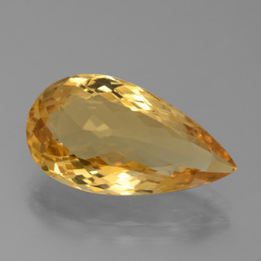 8.90캐럿 천연 골든 시트린, 배 모양, 19.7×10.8 mm, VVS
