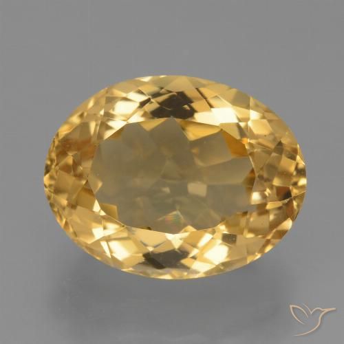 6.23ct 자연스러운 딥 골든 오렌지 황수정, 타원형, VVS
