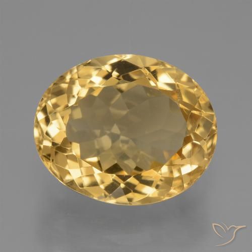 6.73ct 자연스러운 미디엄 다크 골든 황수정, 타원형, VVS