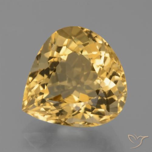 7.27ct 자연스러운 미디엄 다크 골든 황수정, 배 모양, VVS