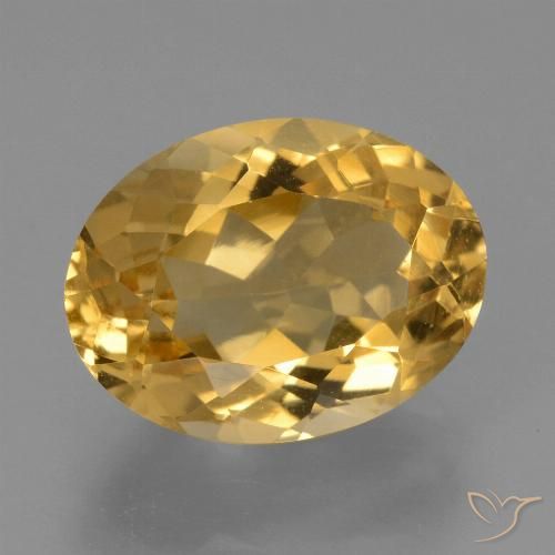 5.85ct 자연스러운 딥 골든 오렌지 황수정, 타원형, VVS