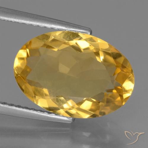 5.95ct 자연스러운 미디엄 다크 골든 황수정, 타원형, VVS