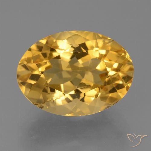 5.70ct 자연스러운 딥 골든 오렌지 황수정, 타원형, VVS