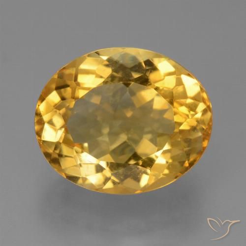 5.68ct 자연스러운 딥 골든 오렌지 황수정, 타원형, VS