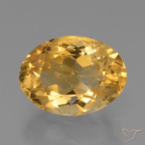 4.10ct 자연스러운 딥 골든 오렌지 황수정, 타원형, VVS
