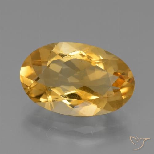 3.91ct 자연스러운 미디엄 다크 골든 황수정, 타원형, VS