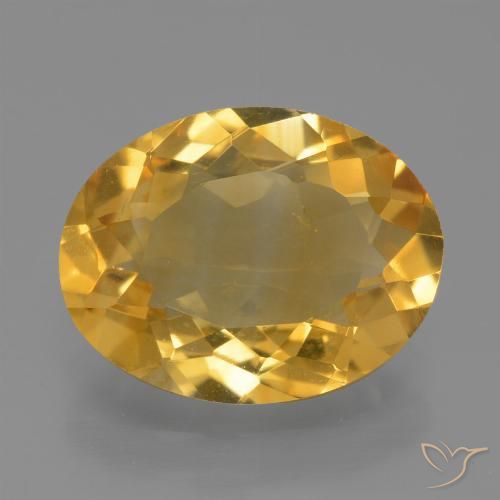 3.52ct 자연스러운 미디엄 골드 황수정, 타원형, VS