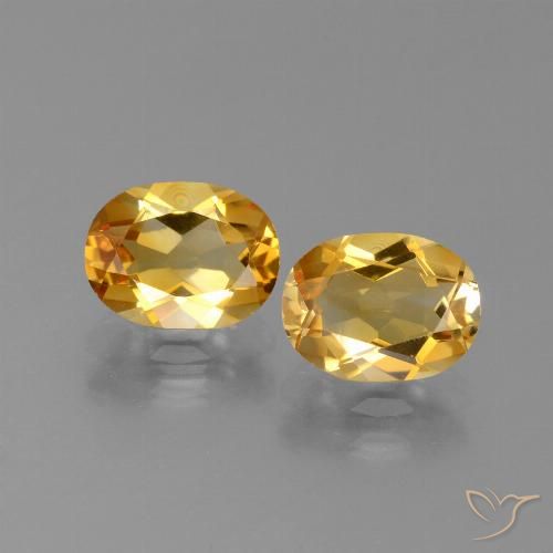 2.35캐럿 천연 딥 골든 오렌지 시트린 보석, 타원형 컷, 8×6.1 mm, VVS