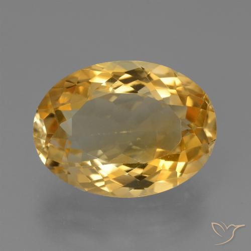 7.44ct 자연스러운 미디엄 다크 골든 황수정, 타원형, VVS